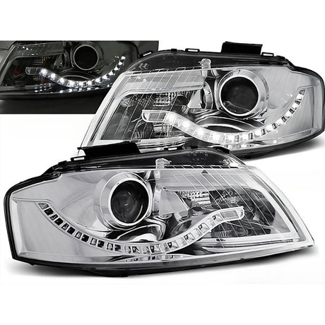 Audi A3 8P 8PA 2003-2008 Fari Anteriori LED Diurne Cromati