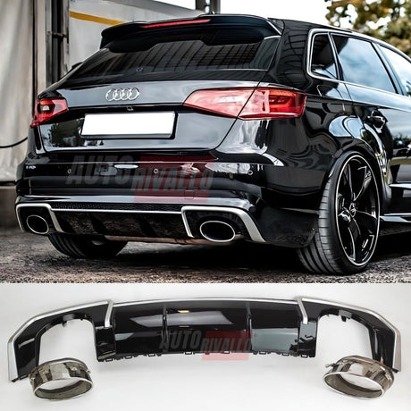 Audi A3 8V 2012-2016 Diffusore Sotto Paraurti RS3 Look Nero