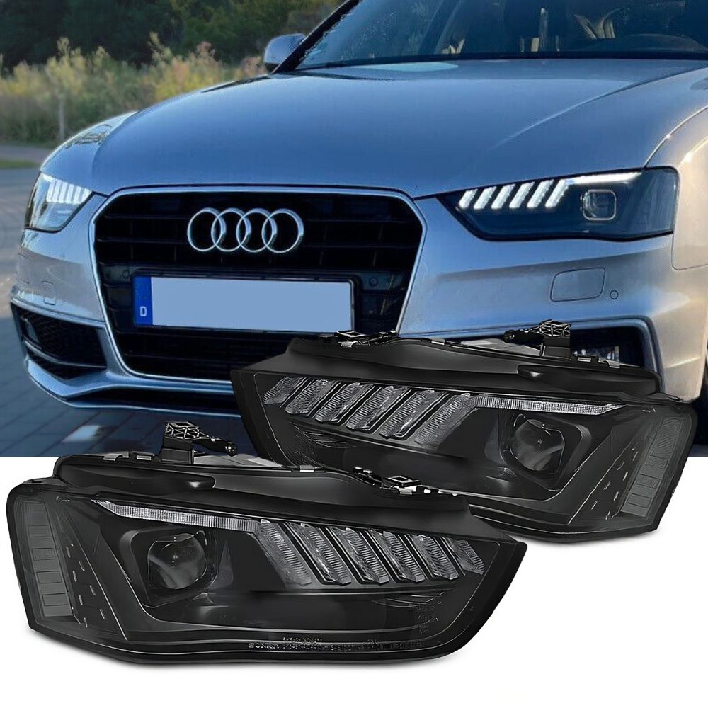 Audi A4 B8 8K 2011-2015 Fari Anteriori LED Matrix Nero H7