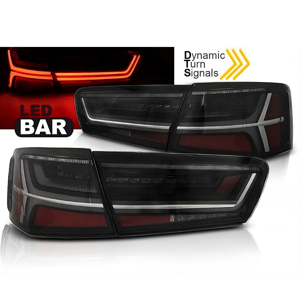 Audi A6 4G C7 2010-2014 Fanali Posteriori Full LED Lightbar Nero