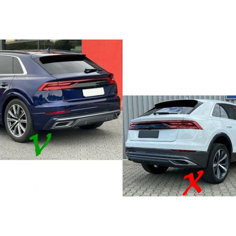 Audi Q8 S-Line 2018-2020 Diffusore Posteriore Doppia Uscita