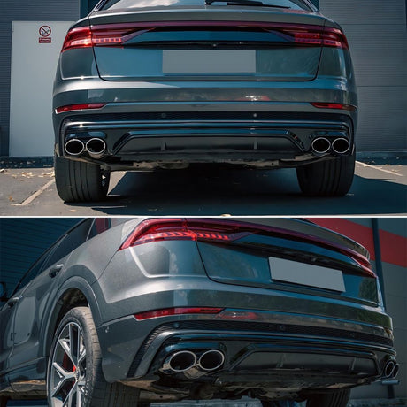 Audi Q8 S-Line 2018-2020 Diffusore Posteriore Doppia Uscita