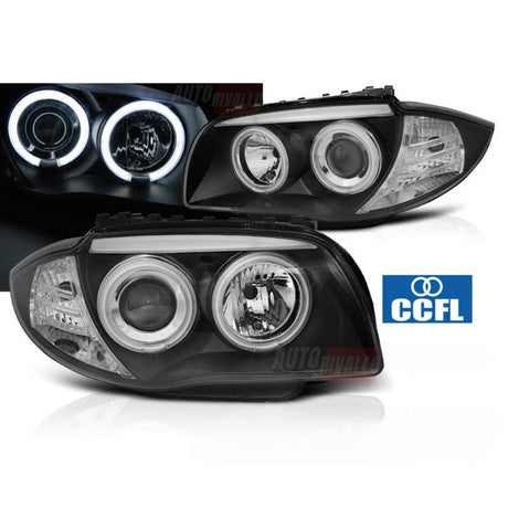 BMW 1 E87 E81 E82 E88 04-11 Fari Anteriori LED Angel Eyes CCFL