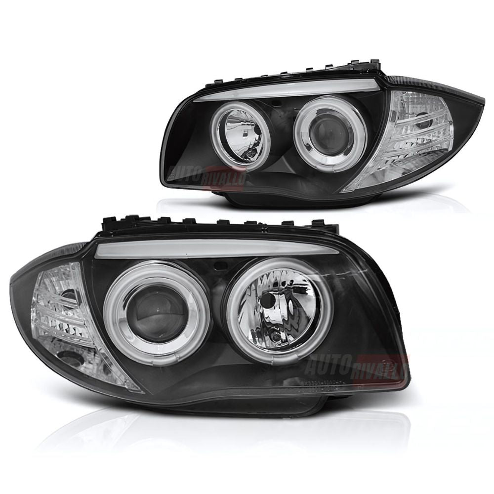 BMW 1 E87 E81 E82 E88 04-11 Fari Anteriori LED Angel Eyes CCFL