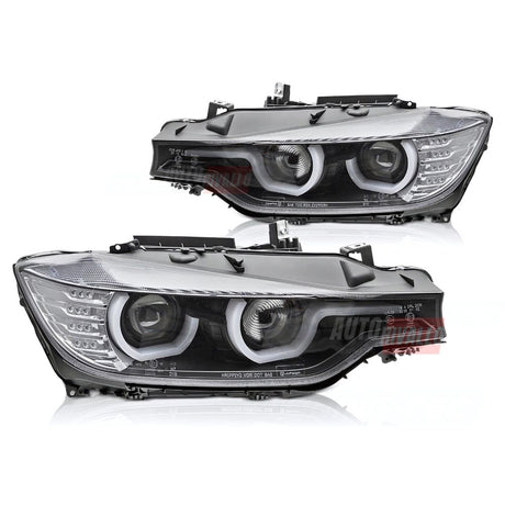 BMW Serie 3 F30 F31 2011-2015 Fari Anteriori LED Angel Eyes 3D