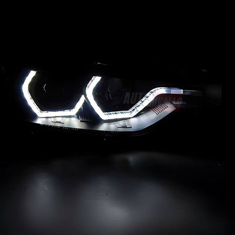 BMW Serie 3 F30 F31 2011-2015 Fari Anteriori LED Angel Eyes Bianchi