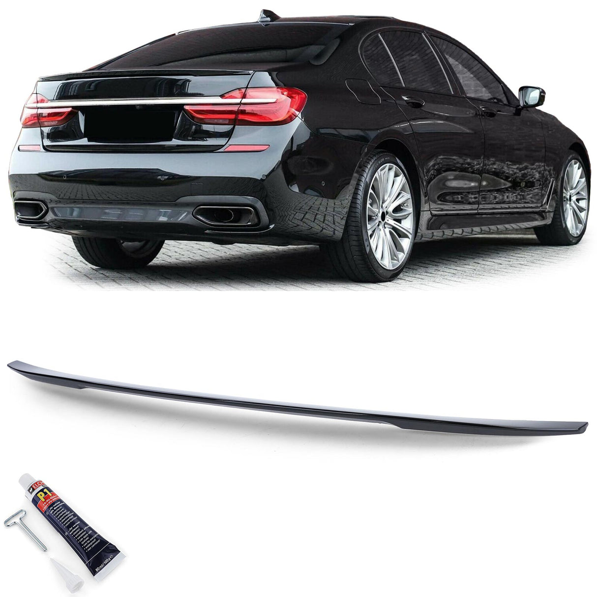 BMW Serie 7 G11 G12 2014-2017 Spoiler Cofano Nero Lucido