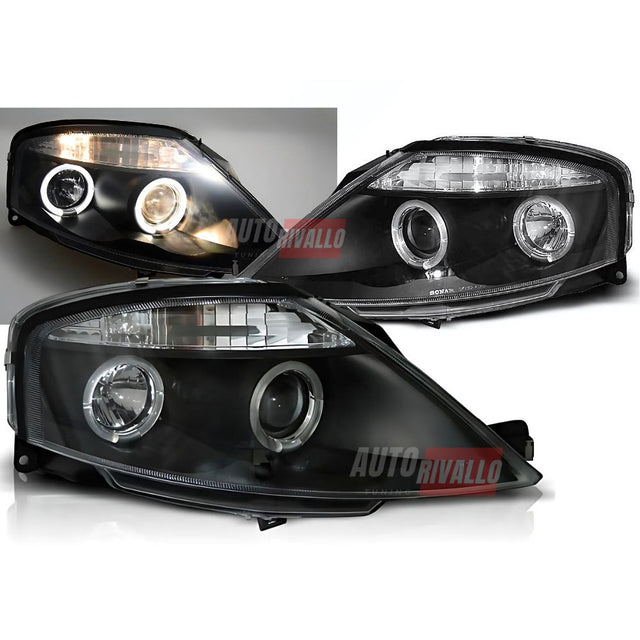 Citroen C3 2002-2009 Fari Anteriori Angel Eyes LED Bianchi