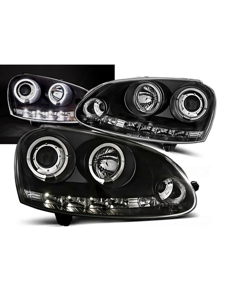 VW Golf 5 2003-2008 Fari Anteriori Angel Eyes Luci Diurne LED