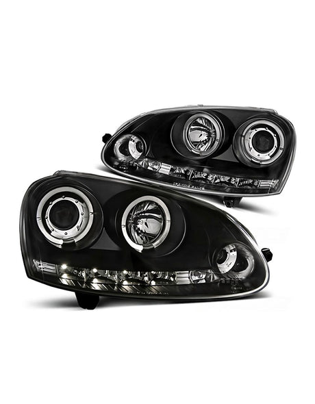 VW Golf 5 2003-2008 Fari Anteriori Angel Eyes Luci Diurne LED