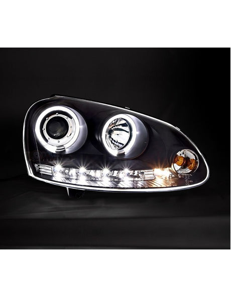 VW Golf 5 2003-2008 Fari Anteriori Angel Eyes Luci Diurne LED