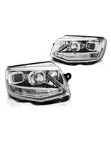 VW Transporter T6 2015-2019 Fari Anteriori Luci Diurne LED Cromati