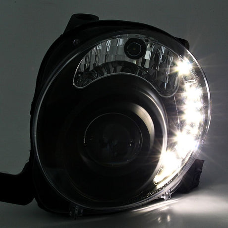 Fiat 500 2007-2016 Fari Anteriori Luci Diurne a LED Neri