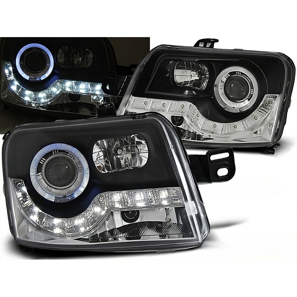 Fiat Panda 2003-2009 Fari Anteriori a LED Diurne Nero