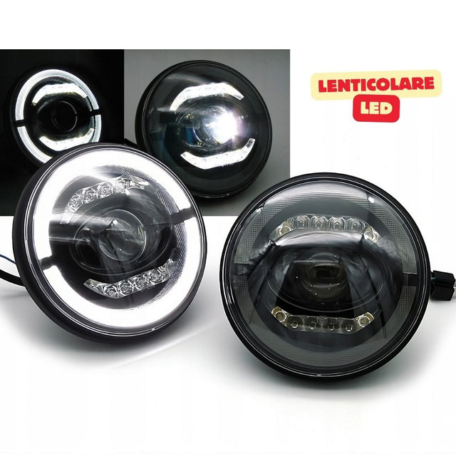 Jeep Wrangler llI JK 2007-2018 Fari Anteriori Full LED TFL Angel Eyes