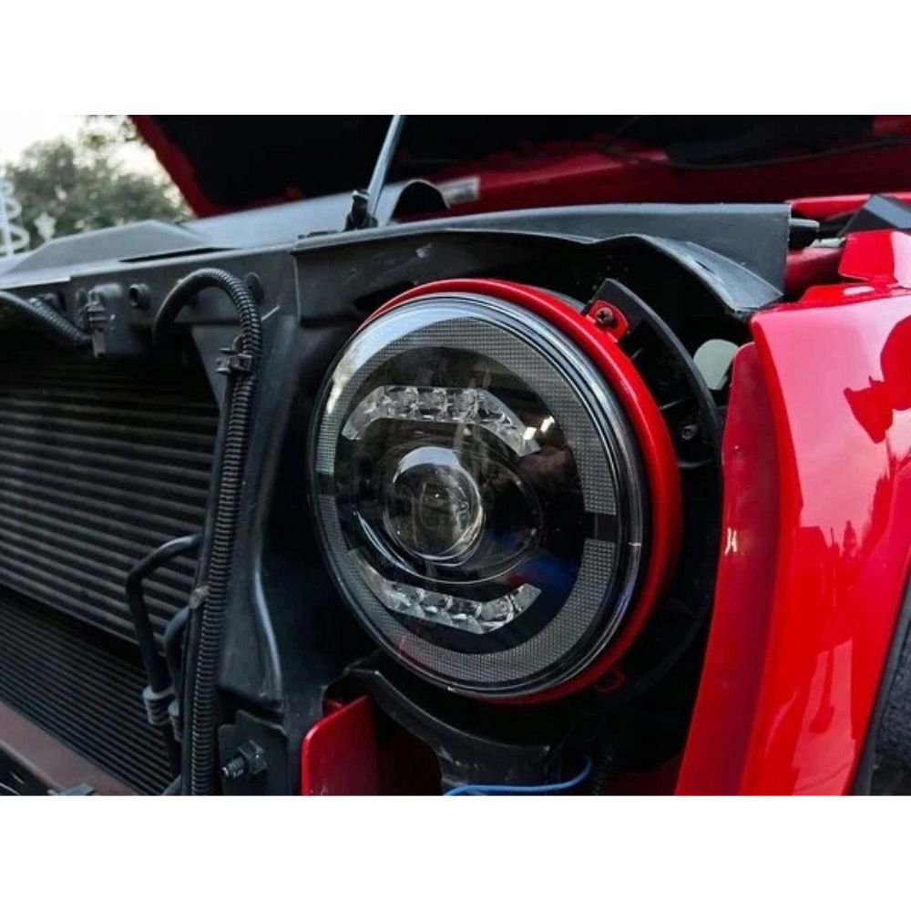 Jeep Wrangler llI JK 2007-2018 Fari Anteriori Full LED TFL Angel Eyes