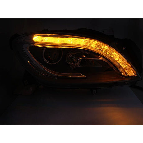 Mercedes Classe M W166 2011-2015 Fari Anteriori LED Neri Lightube