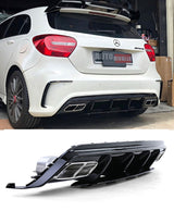 Mercedes A W176 2015-2018 Diffusore Posteriore AMG Line A45 Look Estrattore Sotto Paraurti