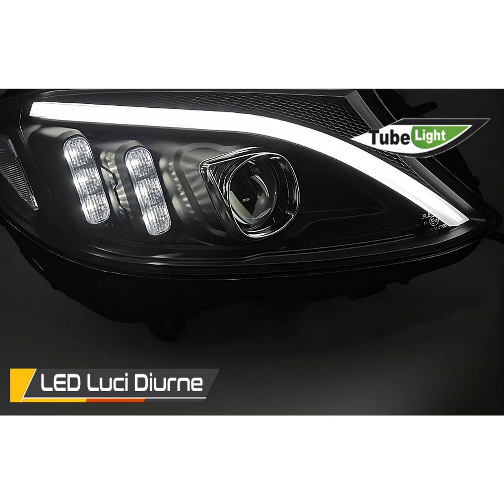 Mercedes C W205 S205 C205 A205  2014-2018 Fari Anteriori LED Neri Lightube