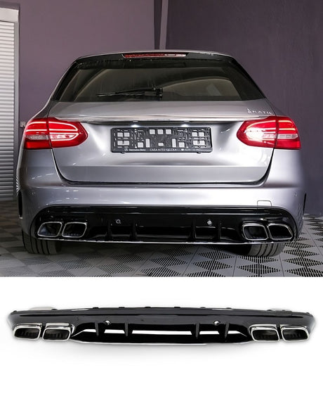 Mercedes C W205 2014-2021 Diffusore Posteriore AMG Sport Line - Look C63S