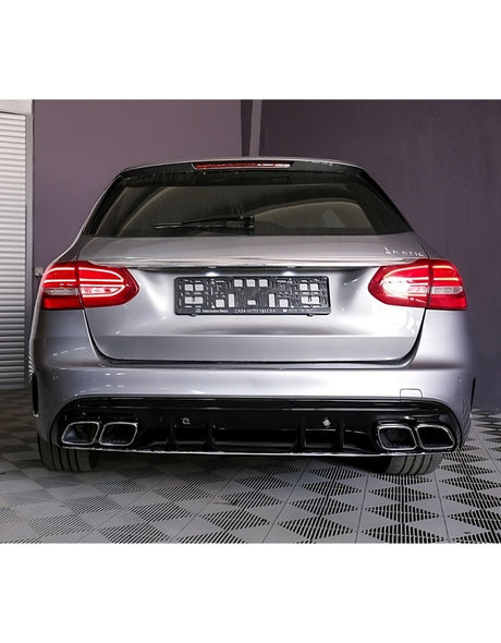 Mercedes C W205 2014-2021 Diffusore Posteriore AMG Sport Line - Look C63S