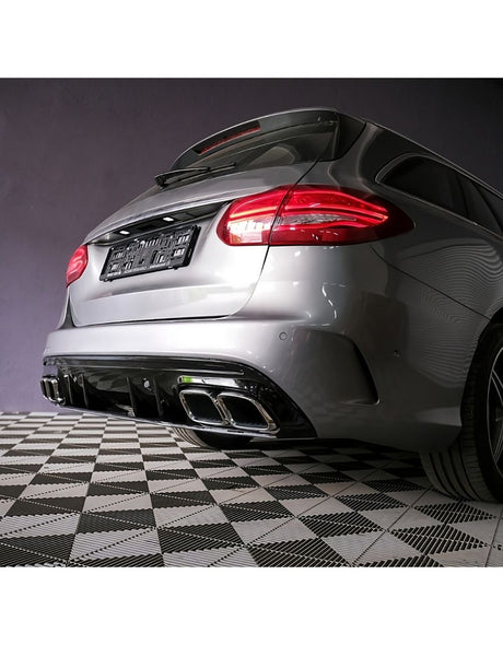 Mercedes C W205 2014-2021 Diffusore Posteriore AMG Sport Line - Look C63S