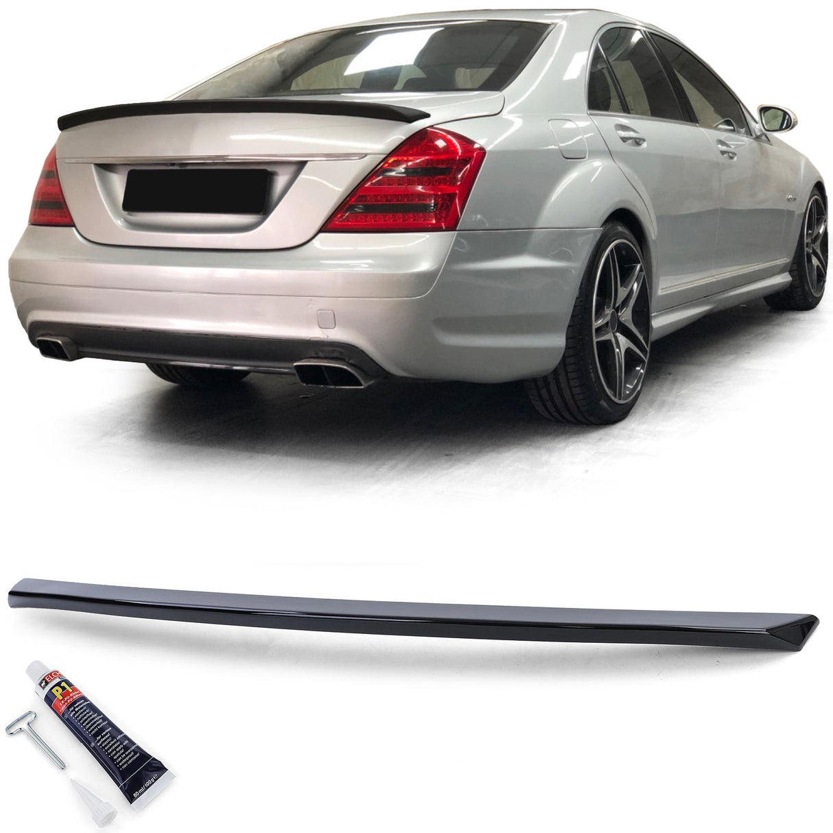 Mercedes Classe S W221 05-09 Spoiler Cofano Nero Lucido