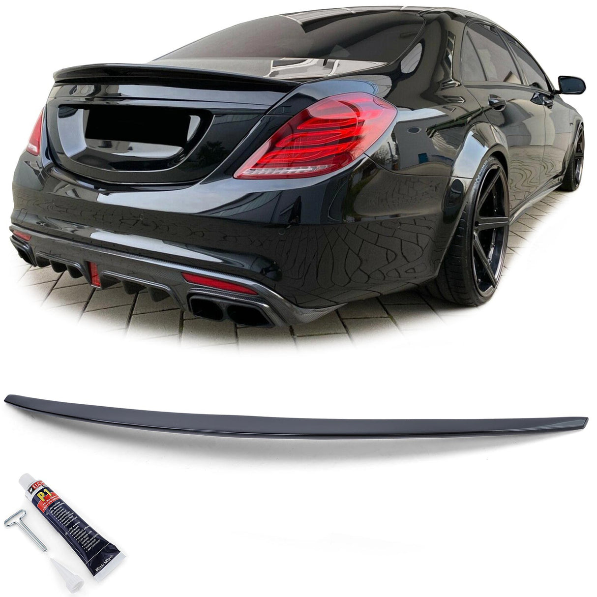 Mercedes Classe S W222 13-20 Spoiler Cofano Nero Lucido