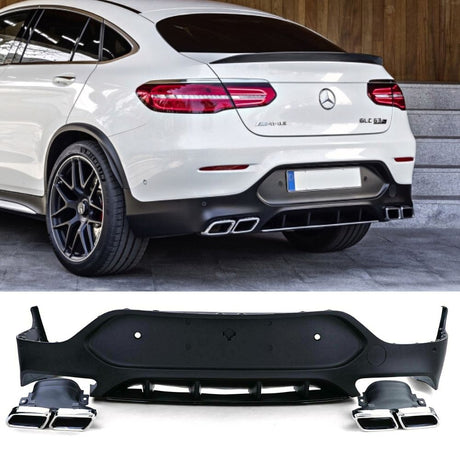 Mercedes GLC C253 Coupé 2016-2019 AMG Line Diffusore Posteriore Estrattore Sotto Paraurti AMG Look