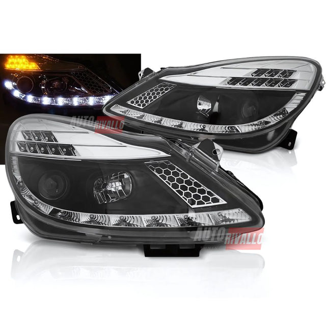 Opel Corsa D 2006-2010 Fari Anteriori LED Diurne Nero