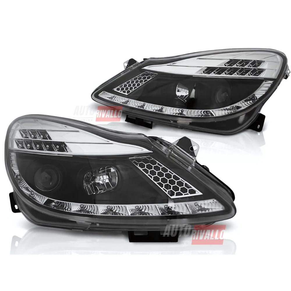 Opel Corsa D 2006-2010 Fari Anteriori LED Diurne Nero