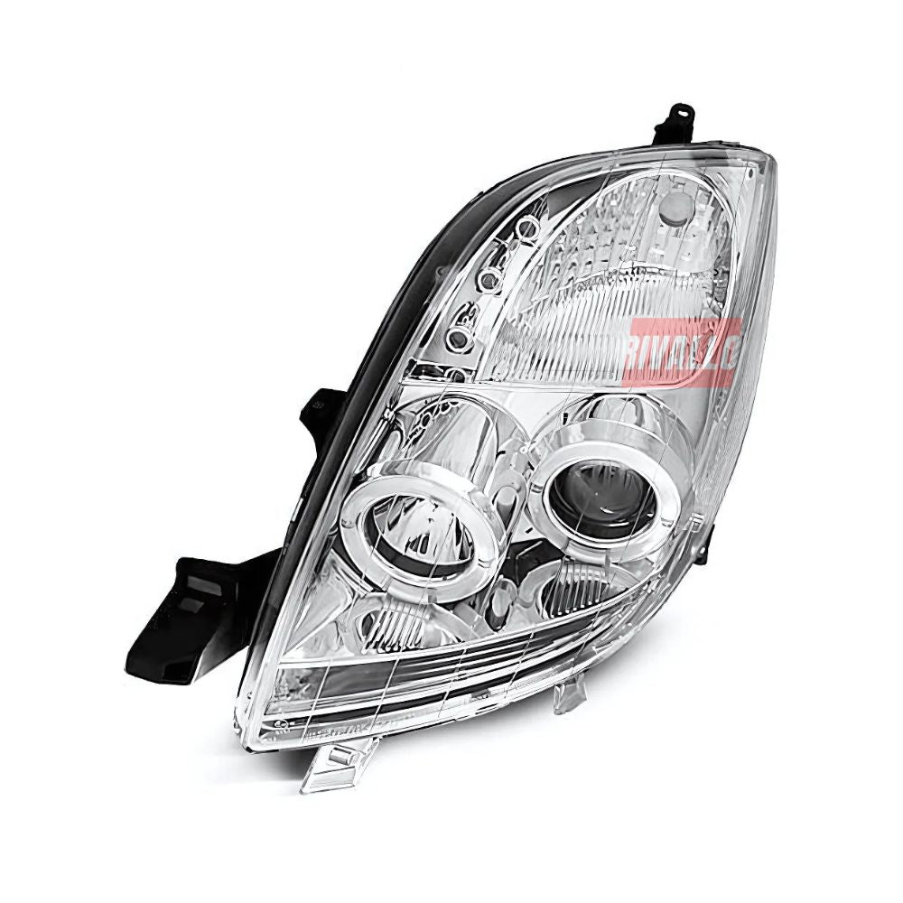 Toyota Yaris 2005-2009 Fari Anteriori Angel Eyes LED Cromati