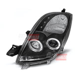 Toyota Yaris P9 2005-2009 Fari Anteriori Angel Eyes LED Neri