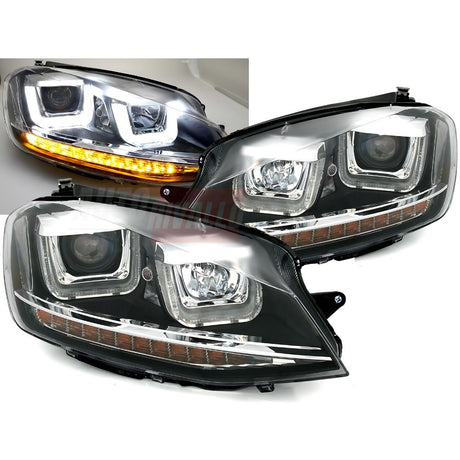 VW Golf 7 2012-2017 Fari Anteriori LED Diurne Doppia U