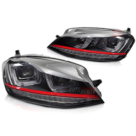 VW Golf 7 2012-2017 Fari Anteriori GTI Look Frecce Dinamiche LED