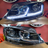 VW Golf 7 2012-2017 Fari Anteriori LED Look R-Line Freccia SEQ