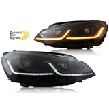 VW Golf 7 2012-2017 Fari Anteriori LED Look G7.5 Total Black