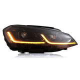 VW Golf 7 2012-2017 Fari Anteriori LED Look G7.5 Total Black