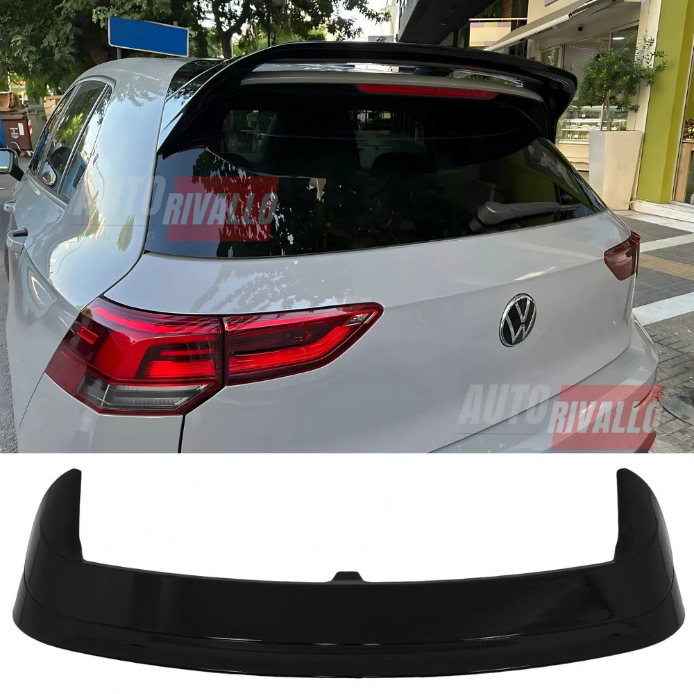 VW Golf 8 MK8 2019-2024 Spoiler Tetto Posteriore Nero Lucido