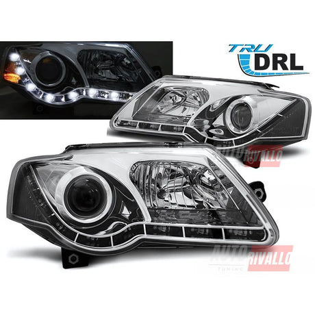 VW Passat 3C B6 2005-2010 Fari Anteriori Con Luci Diurne LED