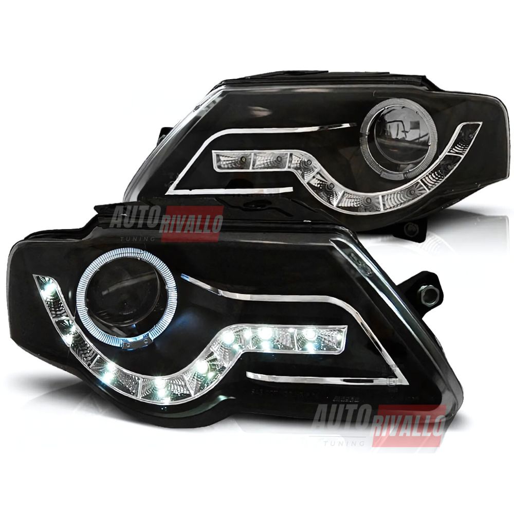 VW Passat 3C B6 2005-2010 Fari Anteriori a LED Angel Eyes