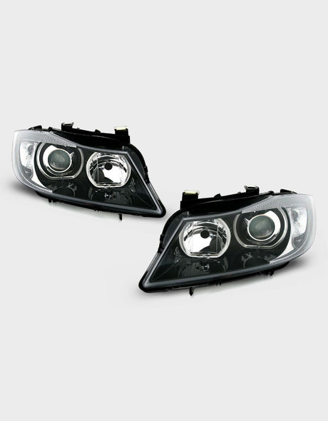 BMW Serie 3 E90 E91 2005-2008 Fari Anteriori Angel Eyes LED