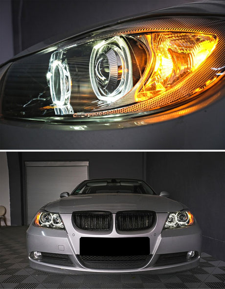 BMW Serie 3 E90 E91 Berlina - Touring 2005-2008 Fari Anteriori Angel Eyes LED