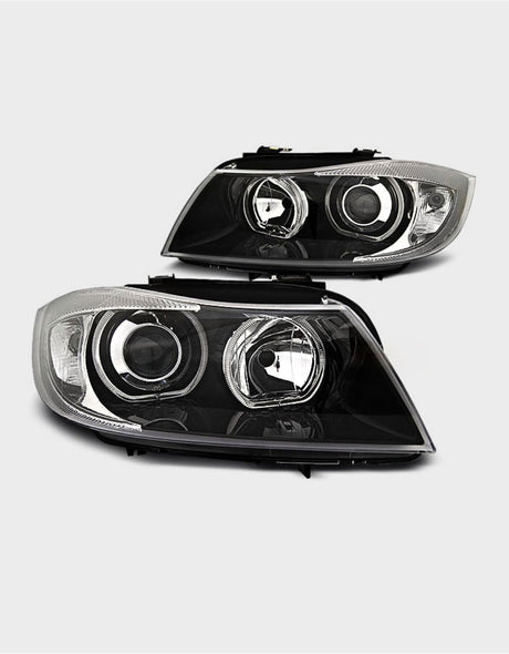 BMW Serie 3 Berlina Touring E90 E91 2008-2011 Fari Anteriori Angel Eyes LED