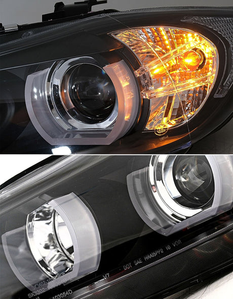 BMW Serie 3 E90 E91 05-08 Fari Anteriori Angel Eyes 3D U-LED