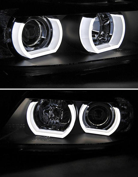 BMW Serie 3 E90 E91 2005-2008 Fari Anteriori Angel Eyes 3D LED