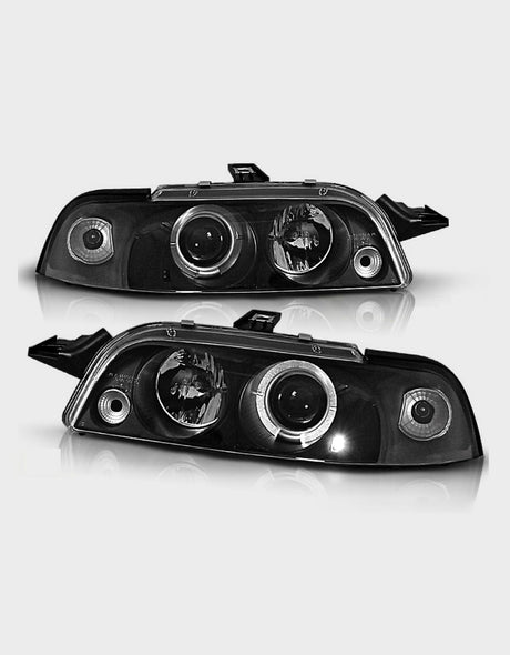 Fiat Punto 1 176 1993-2000 Fari Anteriori Angel Eyes LED Nero