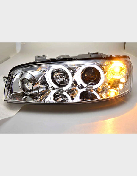 Fiat Punto 2 1999-2003 Fari Anteriori Angel Eyes LED Cromati