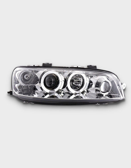 Fiat Punto 2 1999-2003 Fari Anteriori Angel Eyes LED Cromati