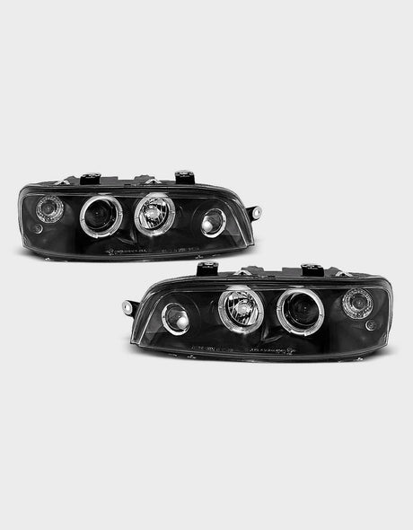 Fiat Punto 2 1999-2003 Fari Anteriori Angel Eyes a LED Nero